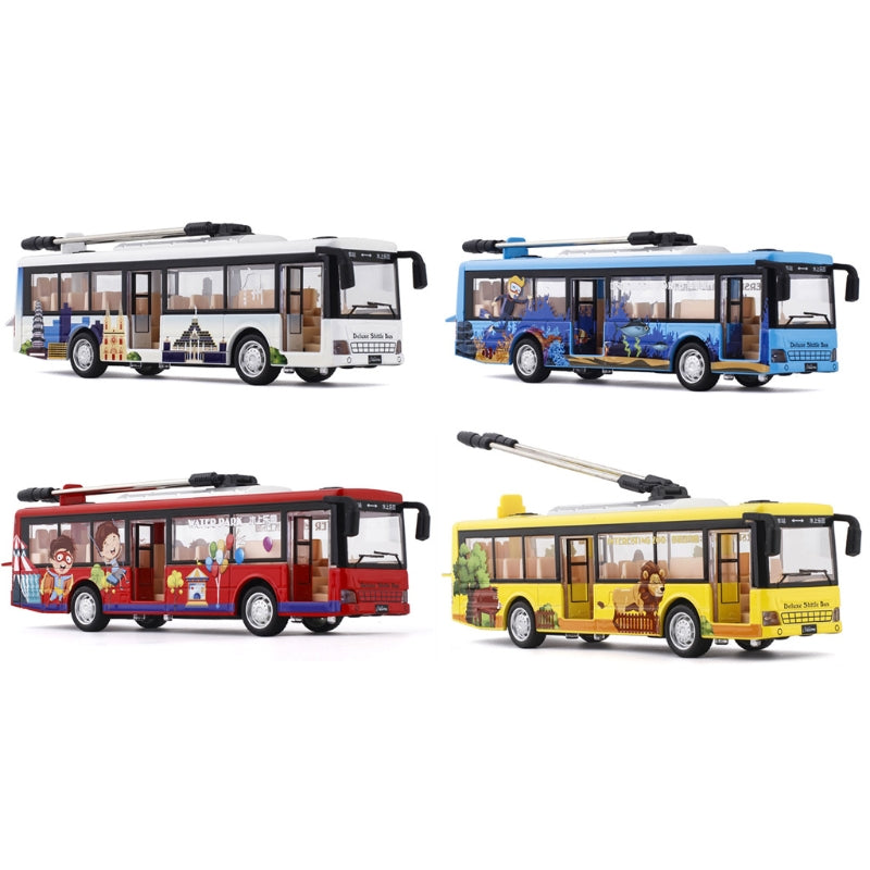 Single Section Tram Bus Simulation Car Model Children's Alloy To