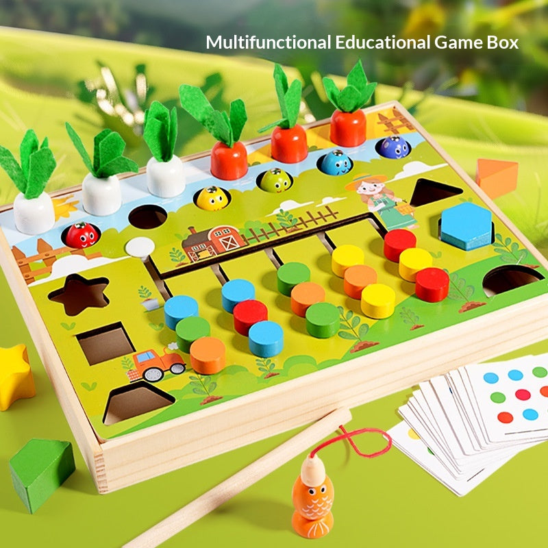 Educational Wooden Fishing Block Game Toy For Kids Builds Hands-